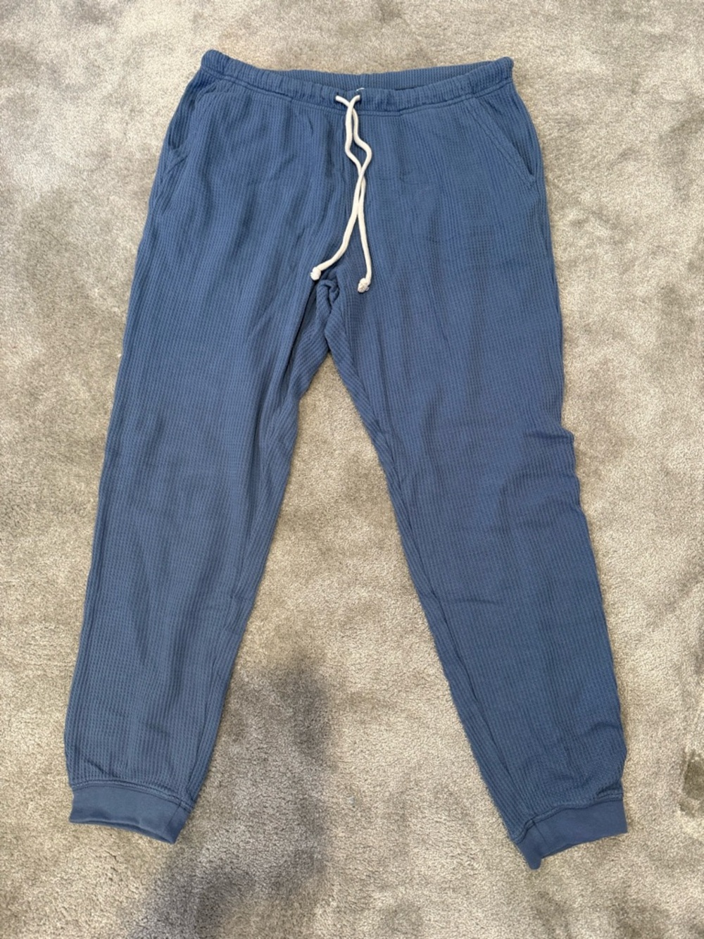 Aerie Blue Waffle-Knit Jogger Pants